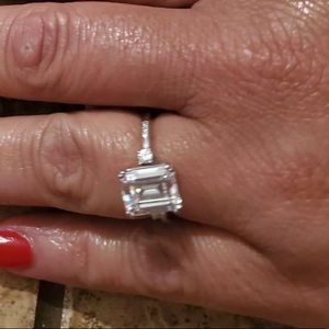 3 1/4 carat moisannite in 14k white gold